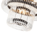 Modern Glam 9 - Light Two - Tiered Glass Rod Round Chandelier - LightfixturesUAE