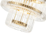 Modern Glam 9 - Light Two - Tiered Glass Rod Round Chandelier - LightfixturesUAE
