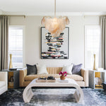 Modern Glam Ginkgo Leaf Shell Glass Chandelier - LightfixturesUAE