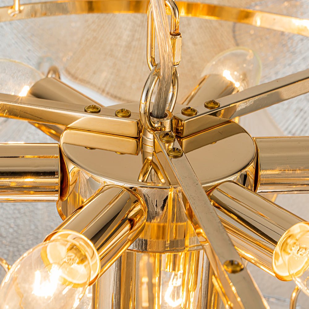 Modern Glam Ginkgo Leaf Shell Glass Chandelier - LightfixturesUAE