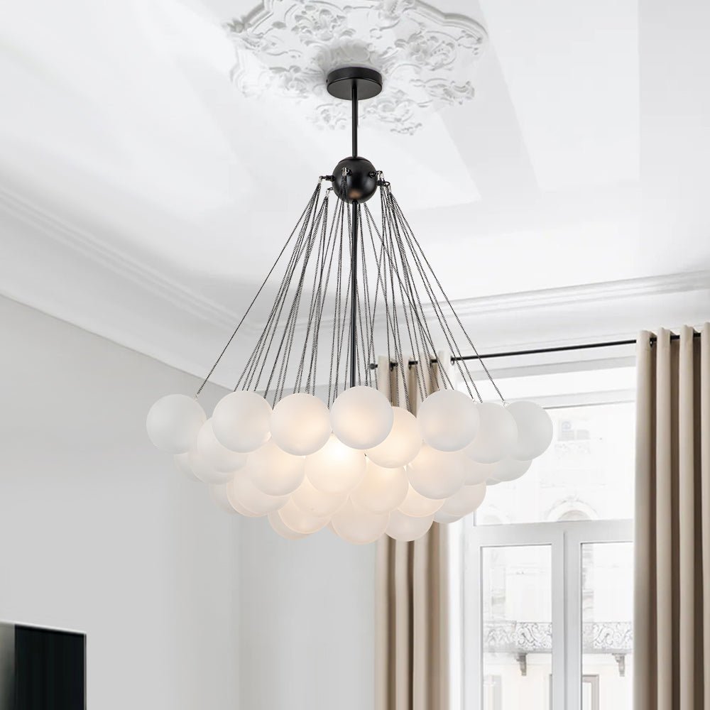 Modern Globe Bubble Cluster Glass Ball Chandelier - LightfixturesUAE