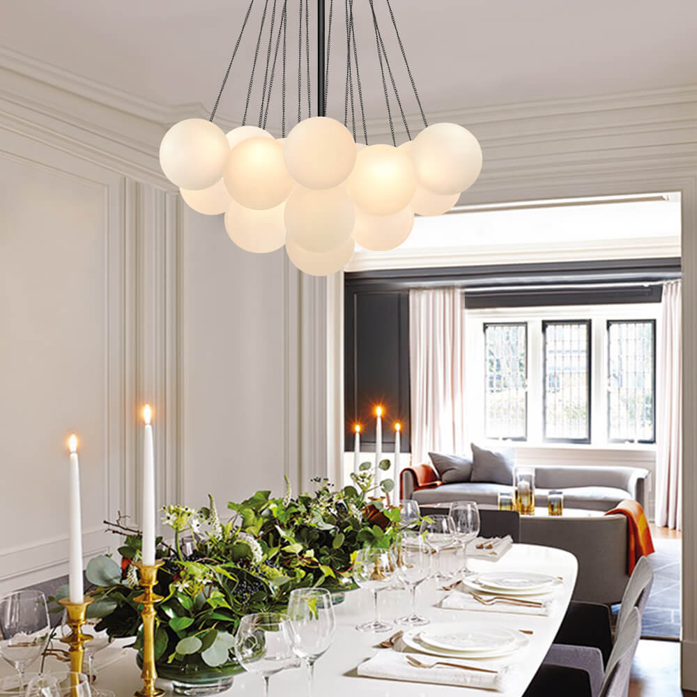 Modern Globe Bubble Cluster Glass Ball Chandelier - LightfixturesUAE