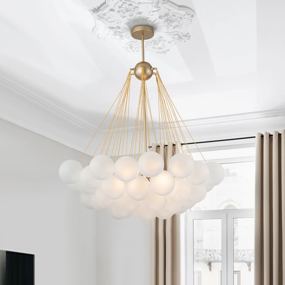 Modern Globe Bubble Cluster Glass Ball Chandelier - LightfixturesUAE