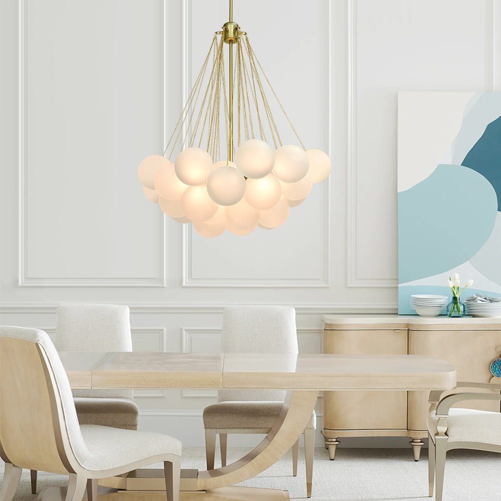 Modern Globe Bubble Cluster Glass Ball Chandelier - LightfixturesUAE