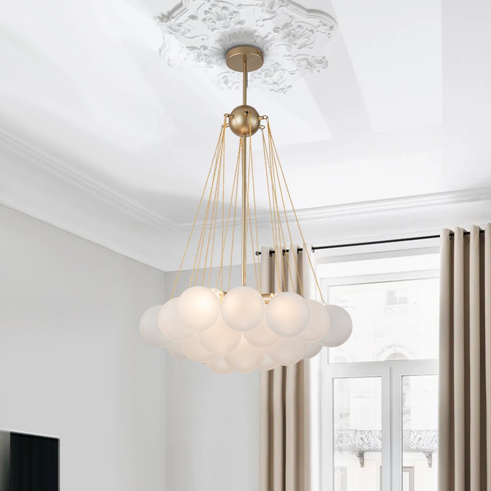 Modern Globe Bubble Cluster Glass Ball Chandelier - LightfixturesUAE