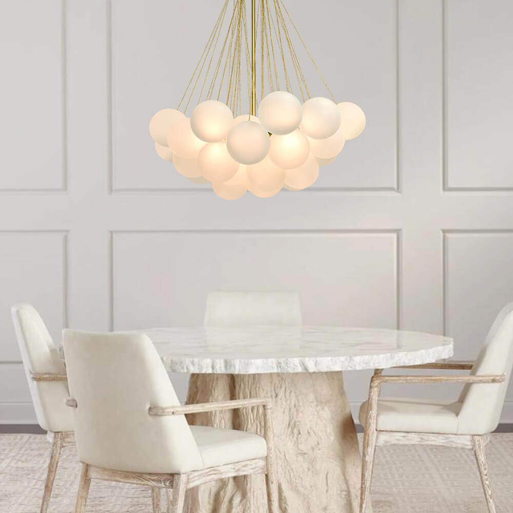 Modern Globe Bubble Cluster Glass Ball Chandelier - LightfixturesUAE