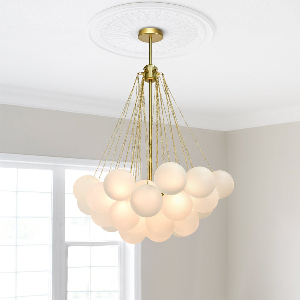 Modern Globe Bubble Cluster Glass Ball Chandelier - LightfixturesUAE