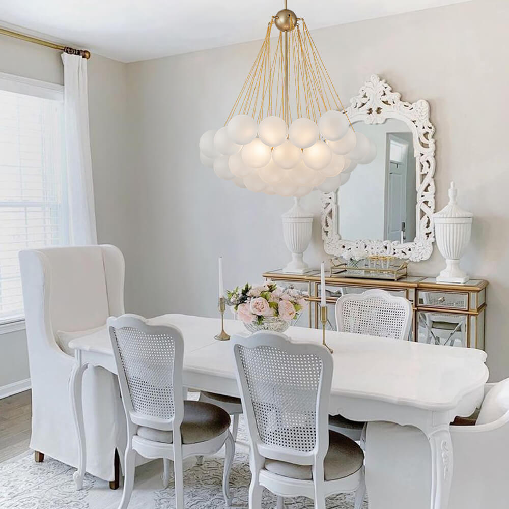 Modern Globe Bubble Cluster Glass Ball Chandelier - LightfixturesUAE