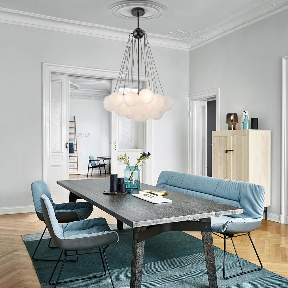 Modern Globe Bubble Cluster Glass Ball Chandelier - LightfixturesUAE