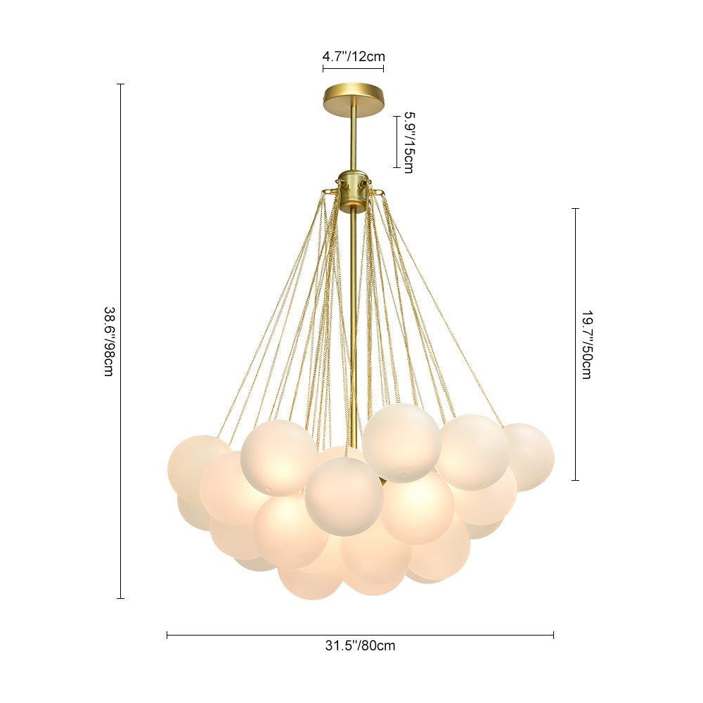 Modern Globe Bubble Cluster Glass Ball Chandelier - LightfixturesUAE