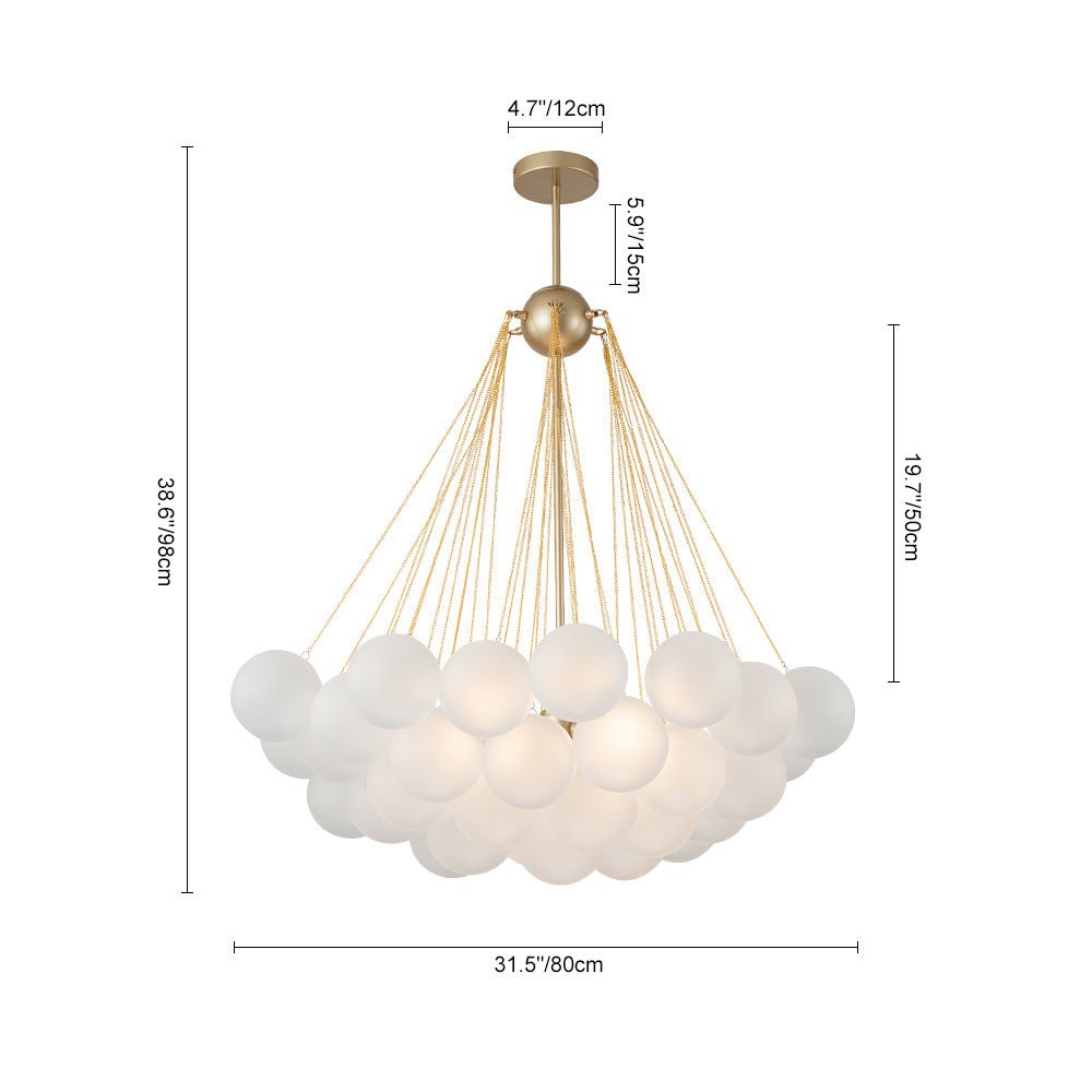Modern Globe Bubble Cluster Glass Ball Chandelier - LightfixturesUAE
