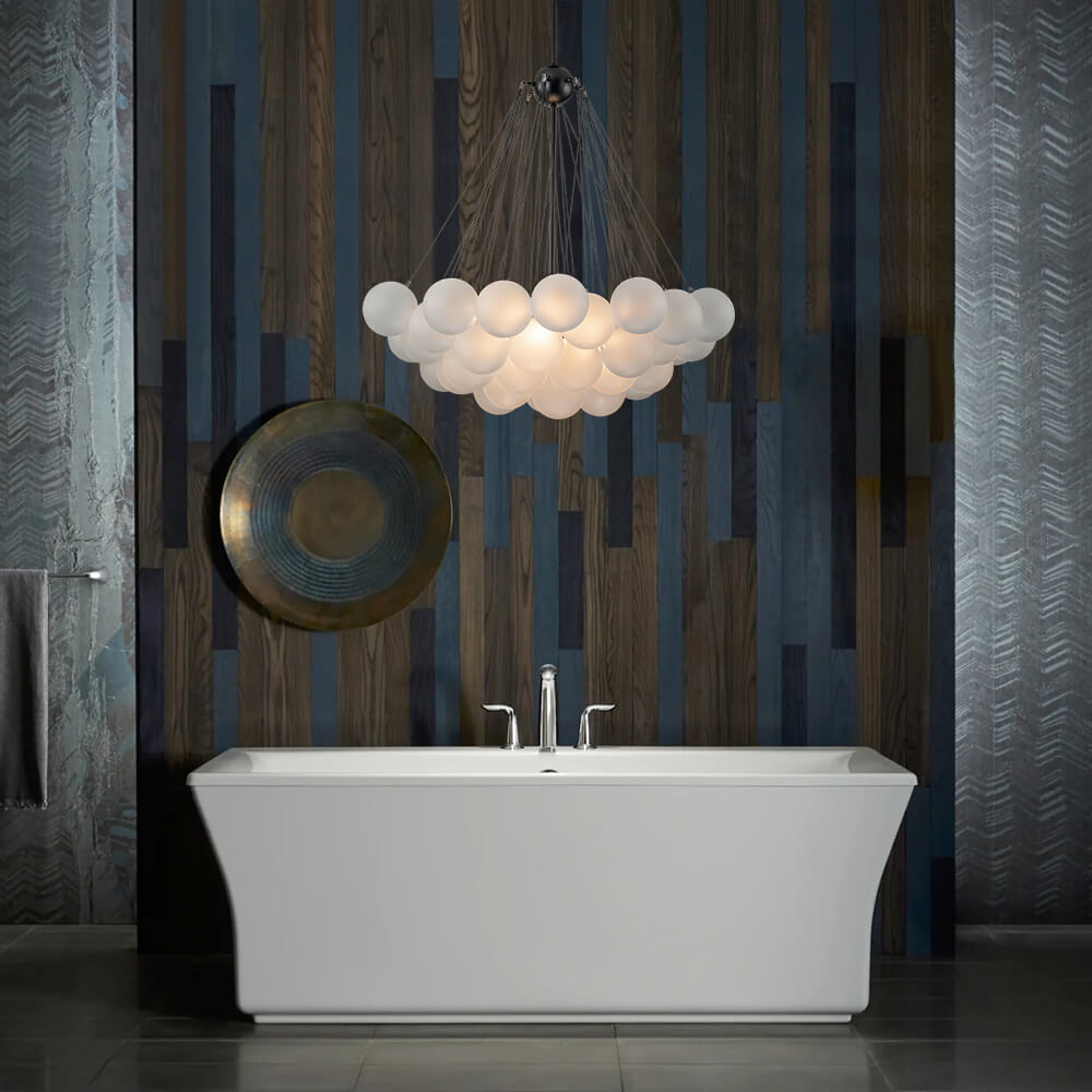Modern Globe Bubble Cluster Glass Ball Chandelier - LightfixturesUAE