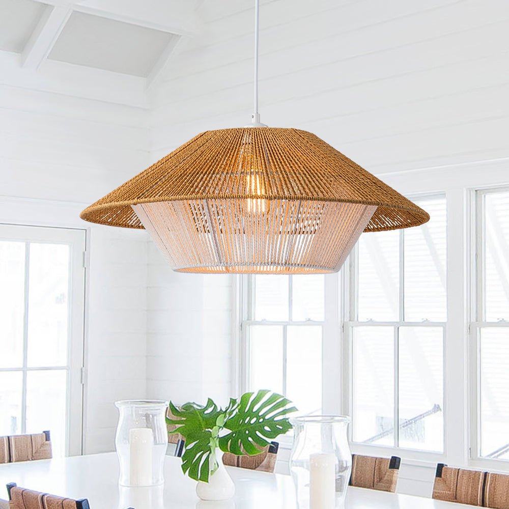 Modern Hand - Woven Hat Hemp Island Chandelier - LightfixturesUAE