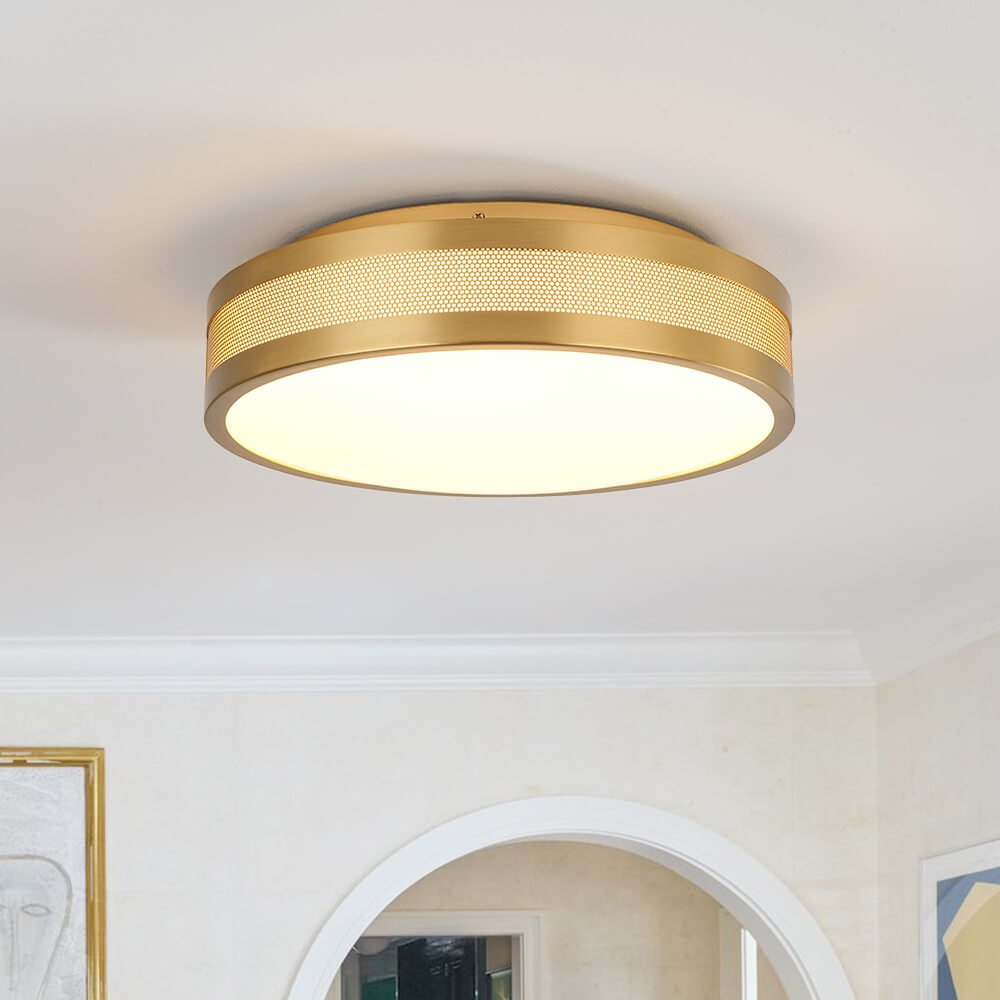 Modern Hollow Design Round Dimmable LED Flush Mount - LightfixturesUAE