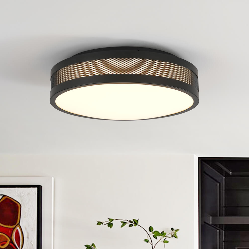 Modern Hollow Design Round Dimmable LED Flush Mount - LightfixturesUAE