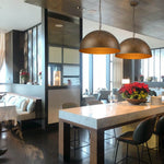 Modern Industrial Brass Dome Pendant Light - LightfixturesUAE