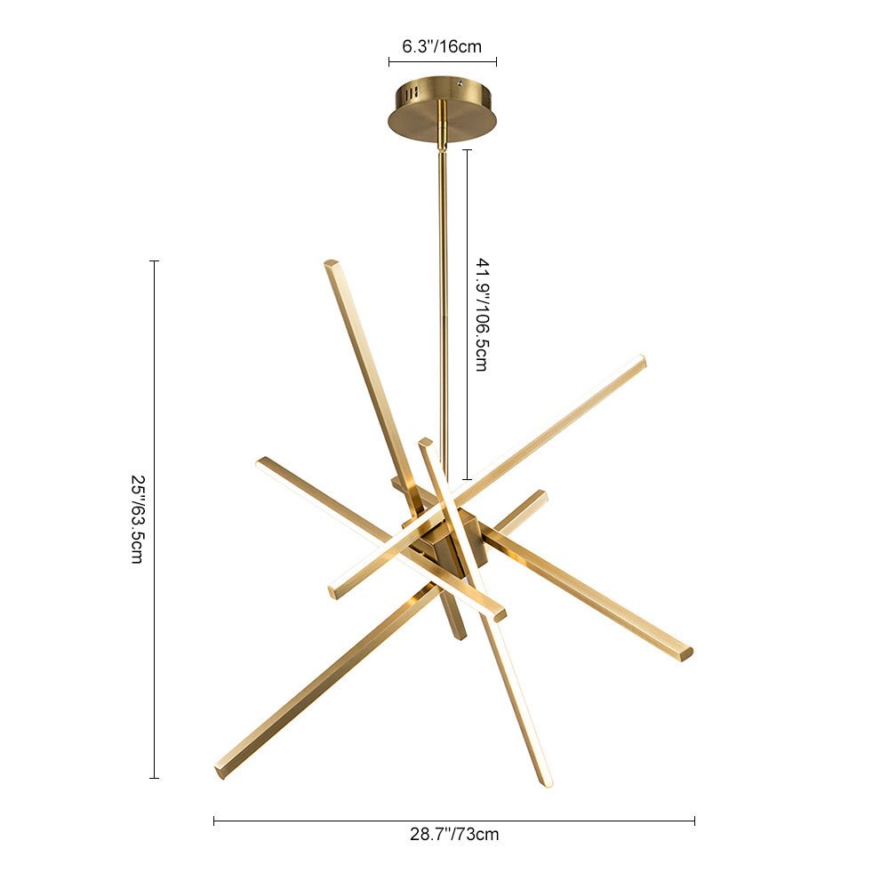 Modern LED Sputnik Cross Arms Chandelier - LightfixturesUAE