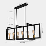 Modern Linear 6 - Light Rectangle Chandelier - LightfixturesUAE