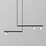 Modern Linear Opal Globes Suspension Chandelier - LightfixturesUAE