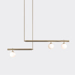 Modern Linear Opal Globes Suspension Chandelier - LightfixturesUAE
