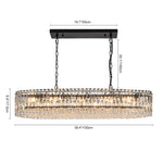 Modern Luxury 10 - Light Oval Crystal Linear Chandelier - LightfixturesUAE