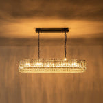 Modern Luxury 10 - Light Oval Crystal Linear Chandelier - LightfixturesUAE