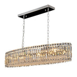 Modern Luxury 10 - Light Oval Crystal Linear Chandelier - LightfixturesUAE