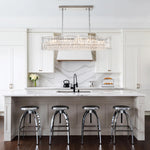 Modern Luxury 10 - Light Oval Crystal Linear Chandelier - LightfixturesUAE