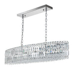 Modern Luxury 10 - Light Oval Crystal Linear Chandelier - LightfixturesUAE