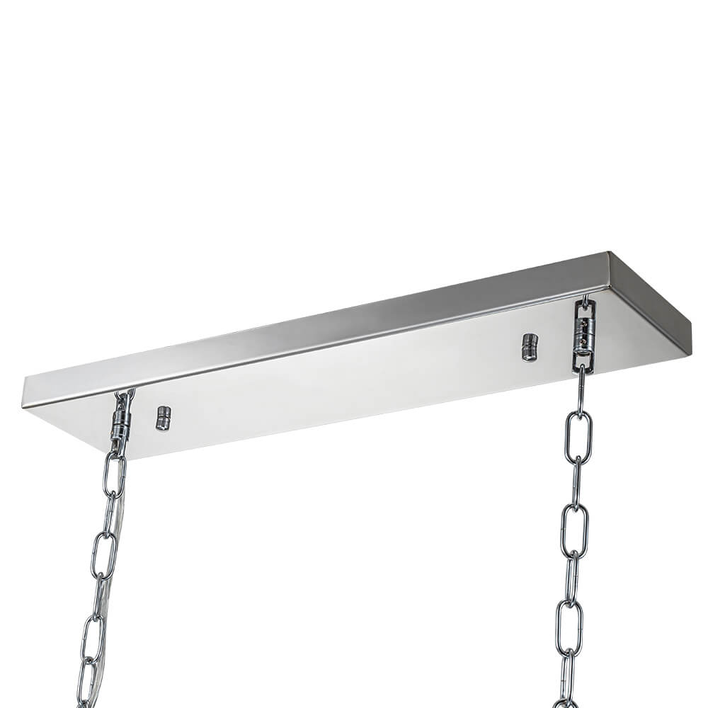 Modern Luxury 10 - Light Oval Crystal Linear Chandelier - LightfixturesUAE