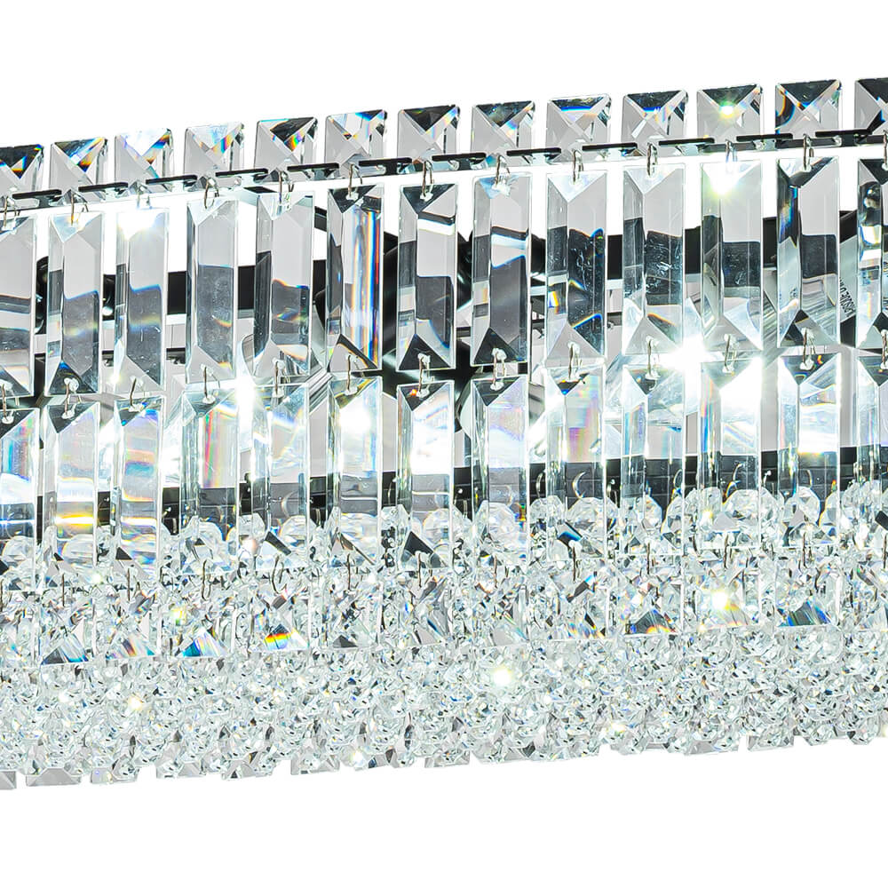 Modern Luxury 10 - Light Oval Crystal Linear Chandelier - LightfixturesUAE