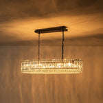 Modern Luxury 10 - Light Oval Crystal Linear Chandelier - LightfixturesUAE