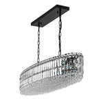 Modern Luxury 10 - Light Oval Crystal Linear Chandelier - LightfixturesUAE