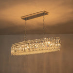 Modern Luxury 10 - Light Oval Crystal Linear Chandelier - LightfixturesUAE
