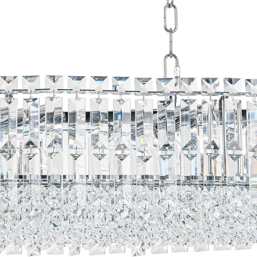 Modern Luxury 10 - Light Oval Crystal Linear Chandelier - LightfixturesUAE