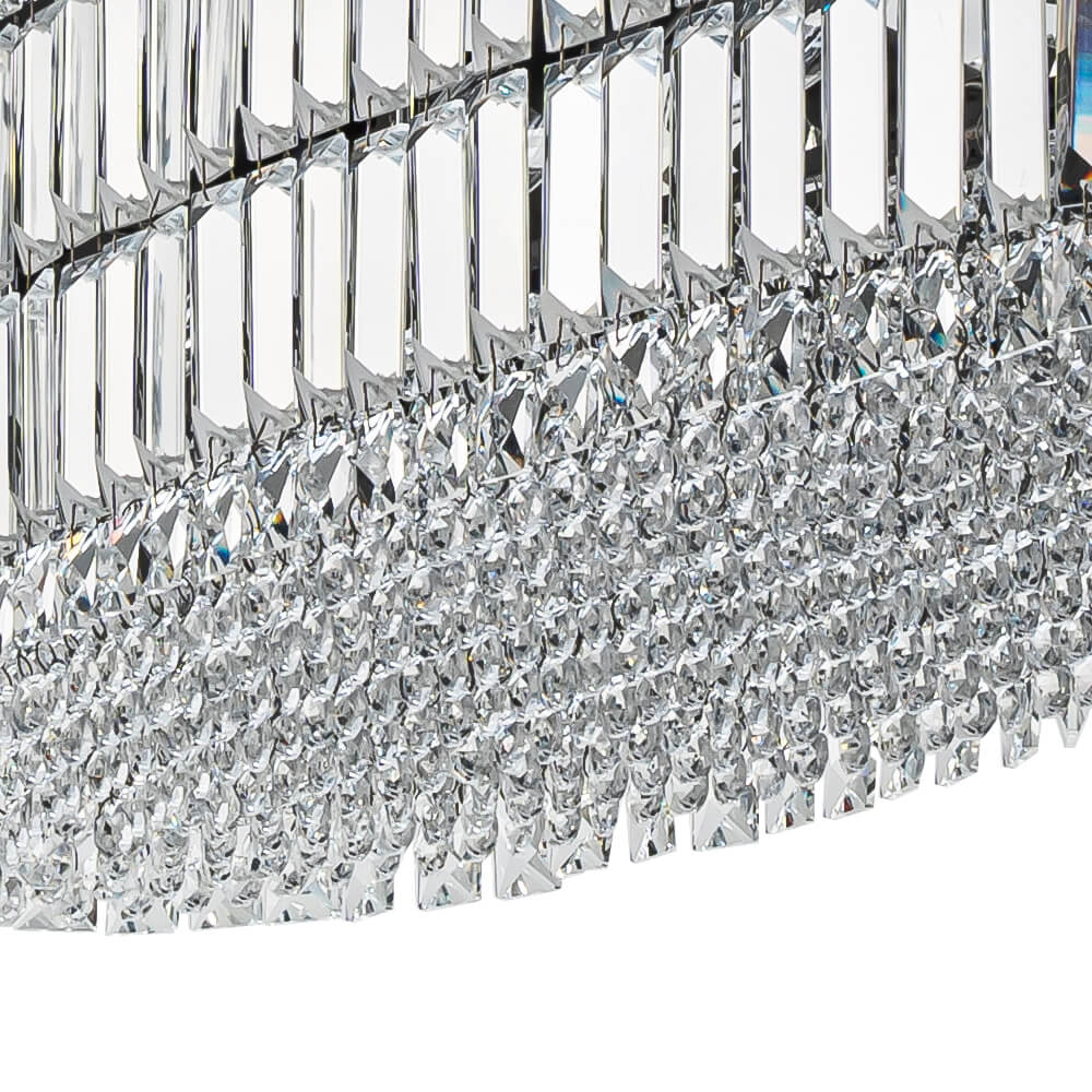 Modern Luxury 10 - Light Oval Crystal Linear Chandelier - LightfixturesUAE