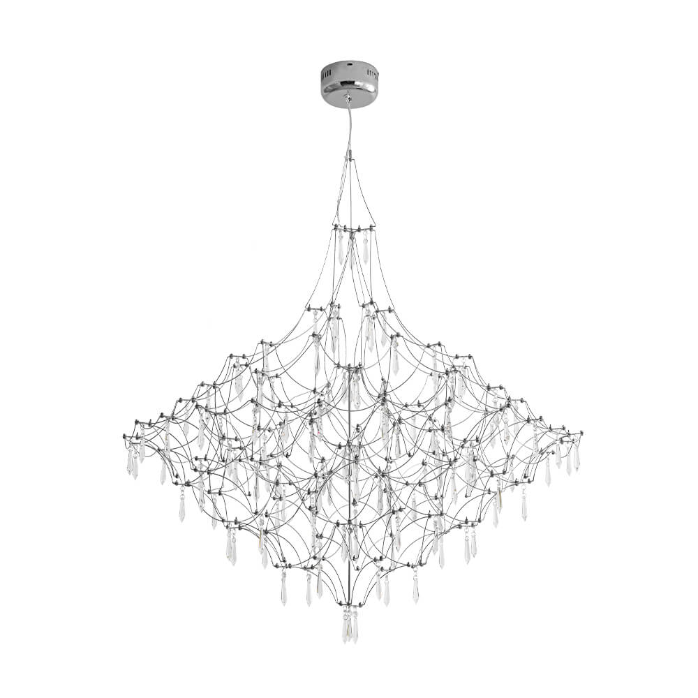 Modern Luxury Starry Geometric LED Crystal Chandelier - LightfixturesUAE