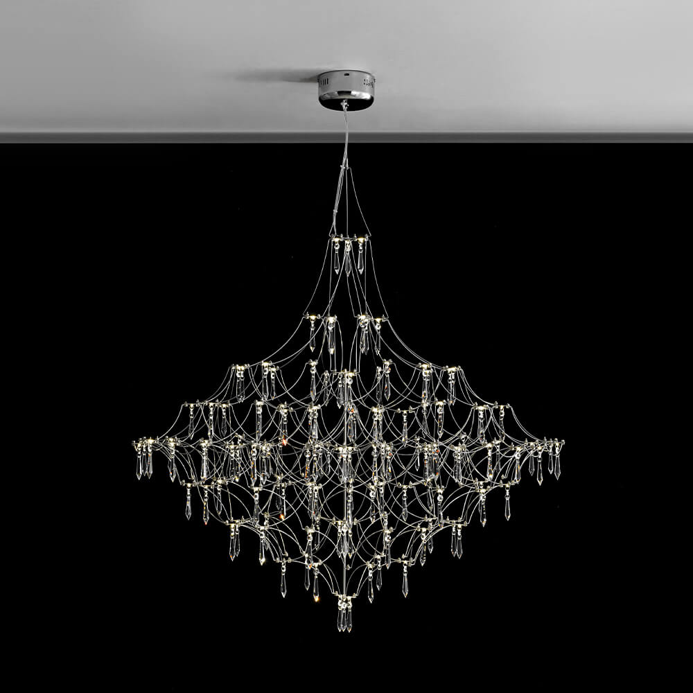 Modern Luxury Starry Geometric LED Crystal Chandelier - LightfixturesUAE