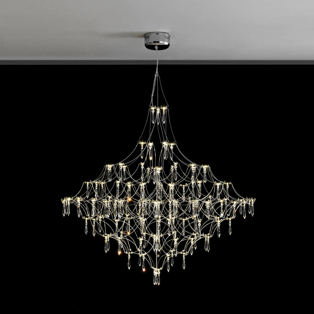 Modern Luxury Starry Geometric LED Crystal Chandelier - LightfixturesUAE