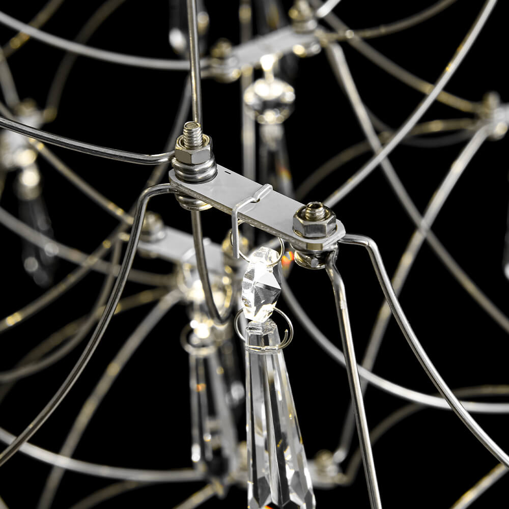 Modern Luxury Starry Geometric LED Crystal Chandelier - LightfixturesUAE