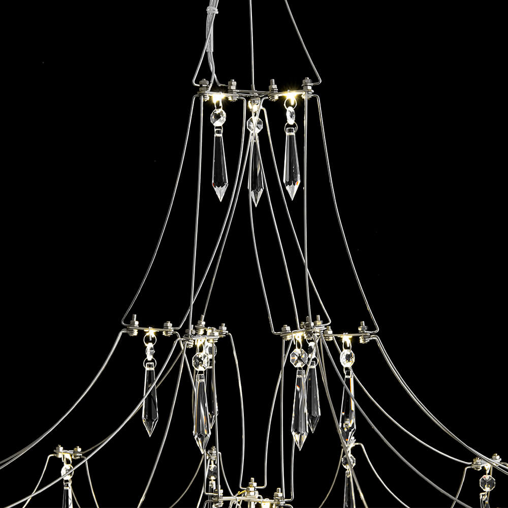 Modern Luxury Starry Geometric LED Crystal Chandelier - LightfixturesUAE