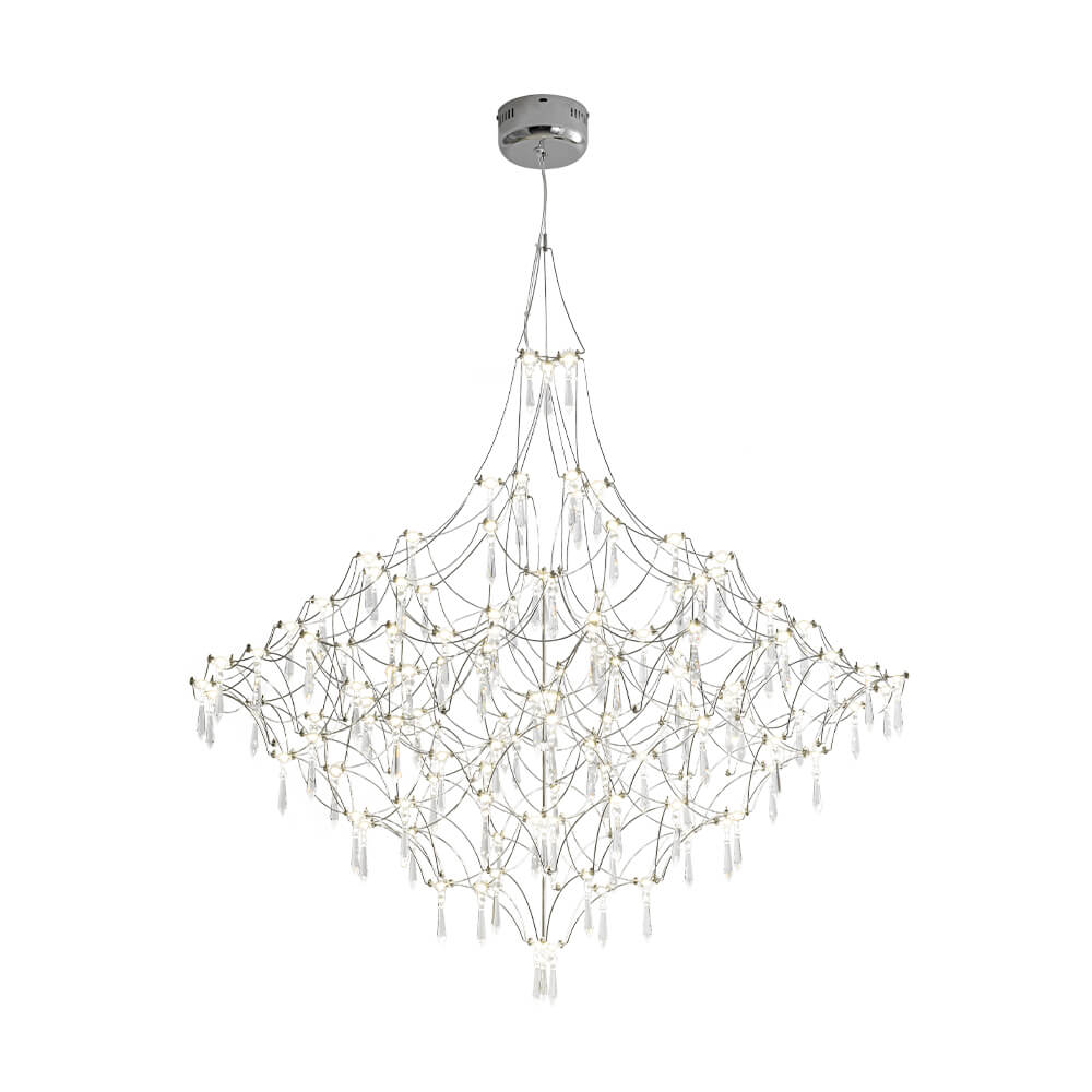 Modern Luxury Starry Geometric LED Crystal Chandelier - LightfixturesUAE