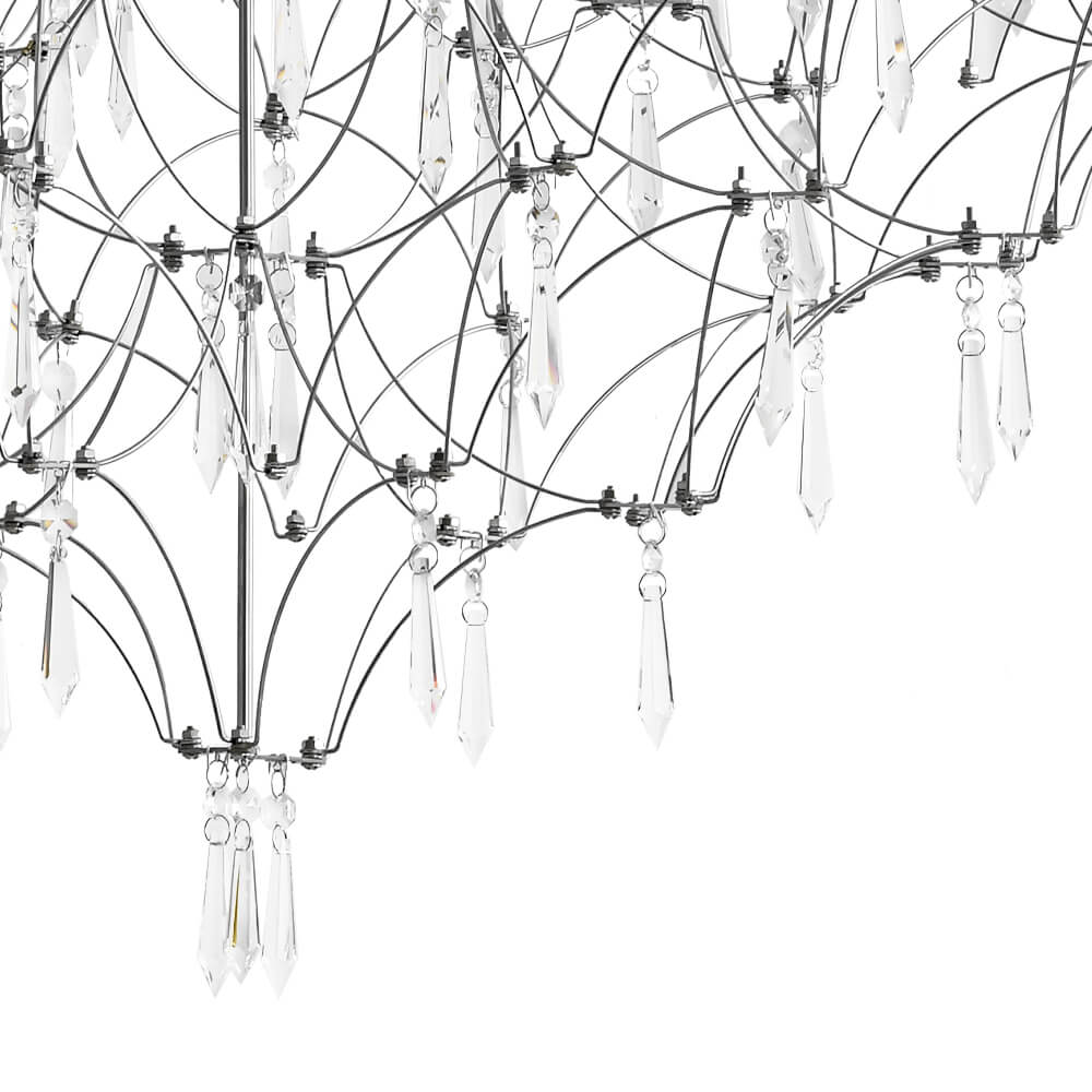 Modern Luxury Starry Geometric LED Crystal Chandelier - LightfixturesUAE