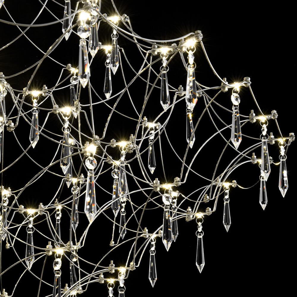 Modern Luxury Starry Geometric LED Crystal Chandelier - LightfixturesUAE
