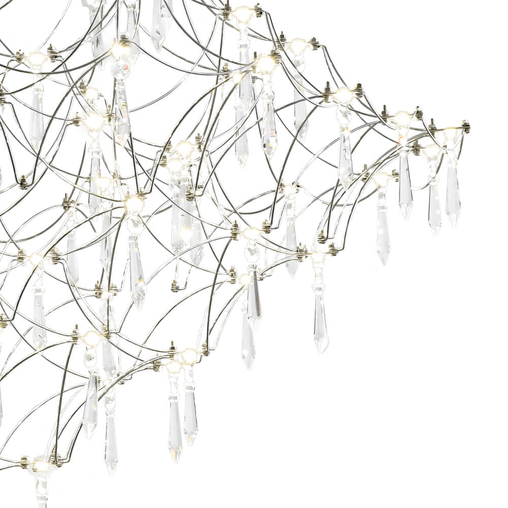 Modern Luxury Starry Geometric LED Crystal Chandelier - LightfixturesUAE