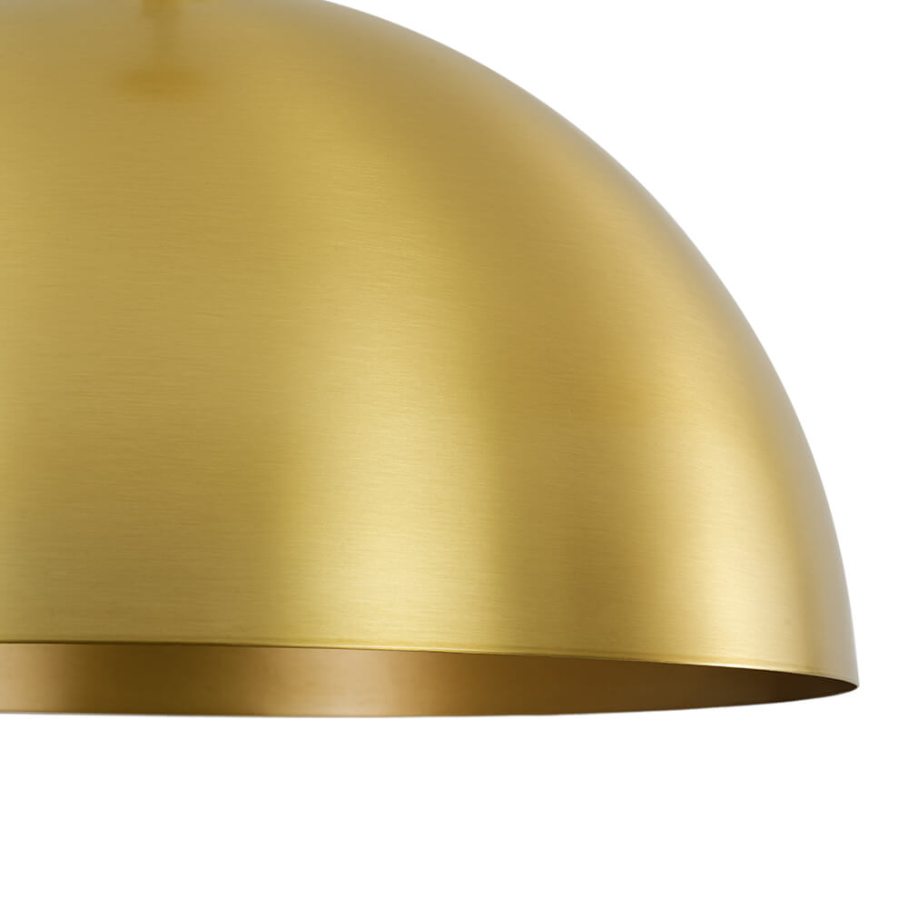 Modern Mid - century 1 - light Single Brass Metal Dome Pendant - LightfixturesUAE