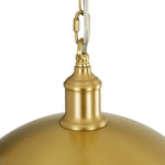 Modern Mid - century 1 - light Single Brass Metal Dome Pendant - LightfixturesUAE