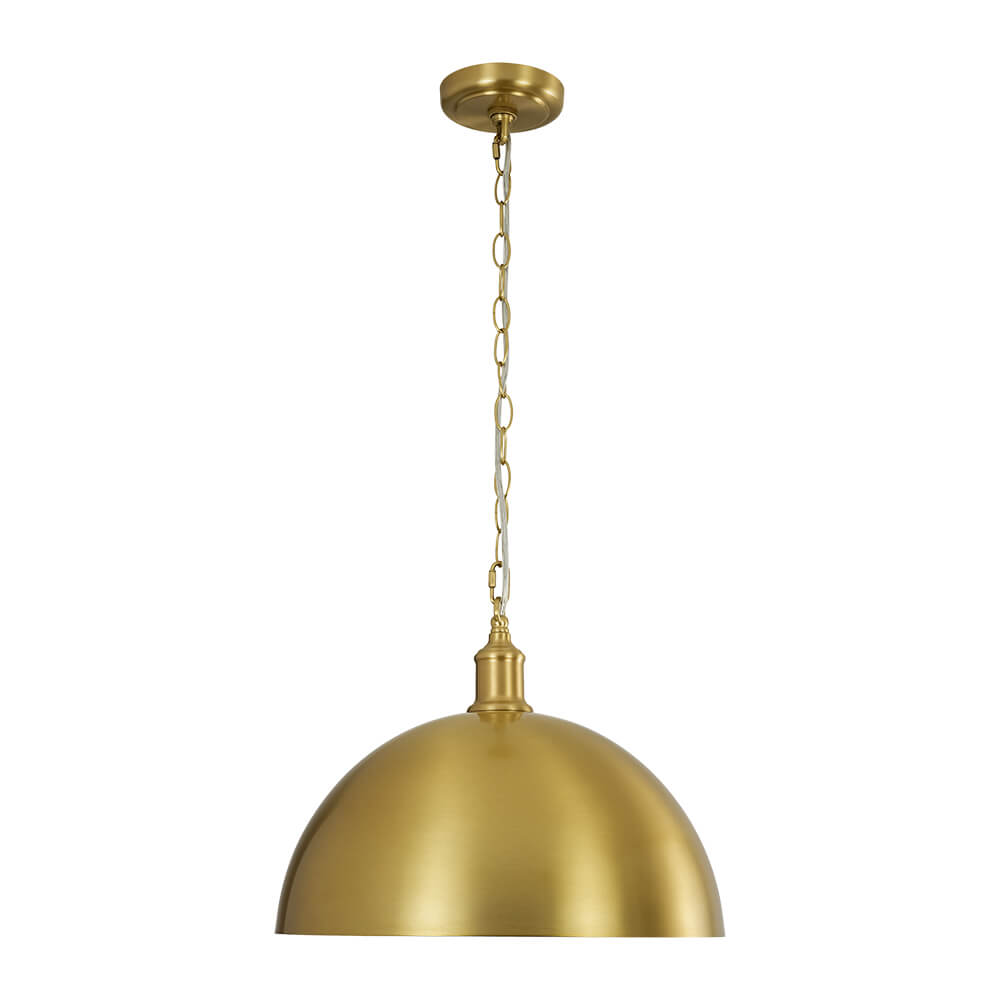 Modern Mid - century 1 - light Single Brass Metal Dome Pendant - LightfixturesUAE