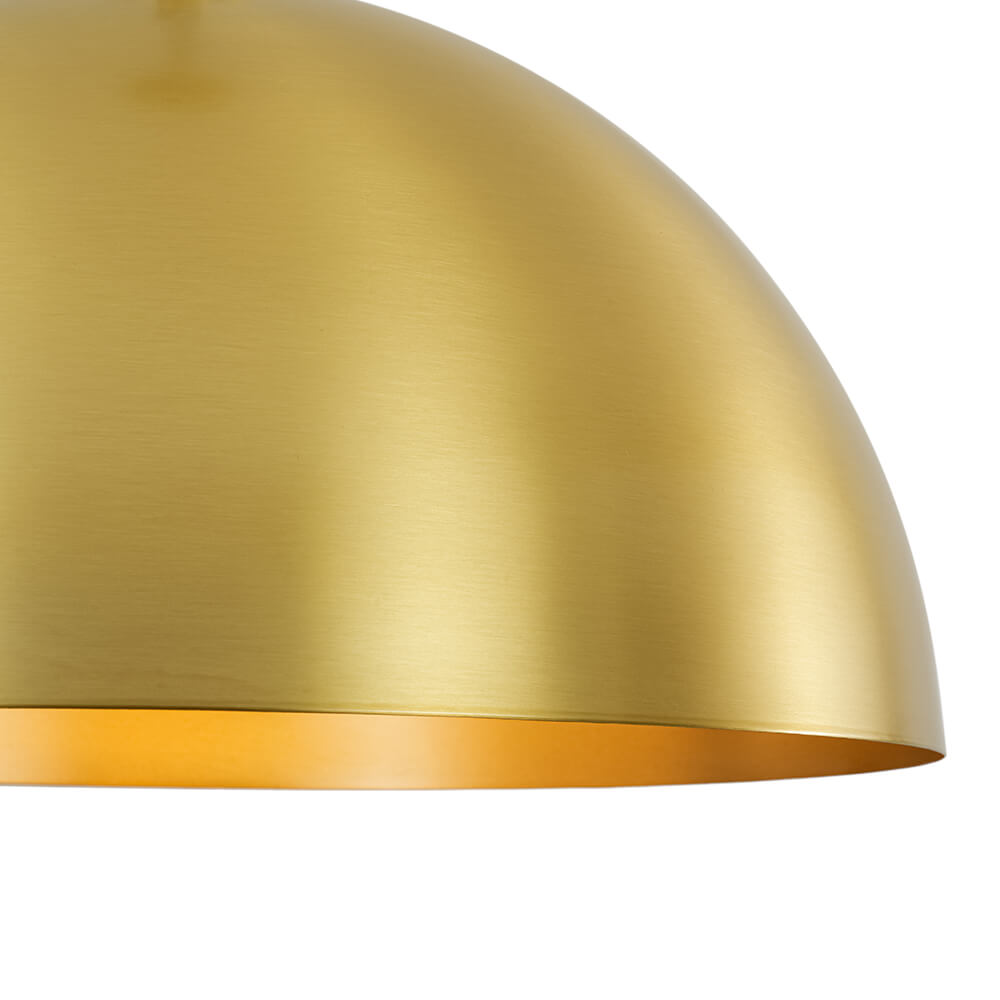 Modern Mid - century 1 - light Single Brass Metal Dome Pendant - LightfixturesUAE