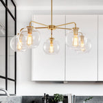 Modern Mid - Century 5 - Lights Sputnik Glass Globe Chandelier - LightfixturesUAE
